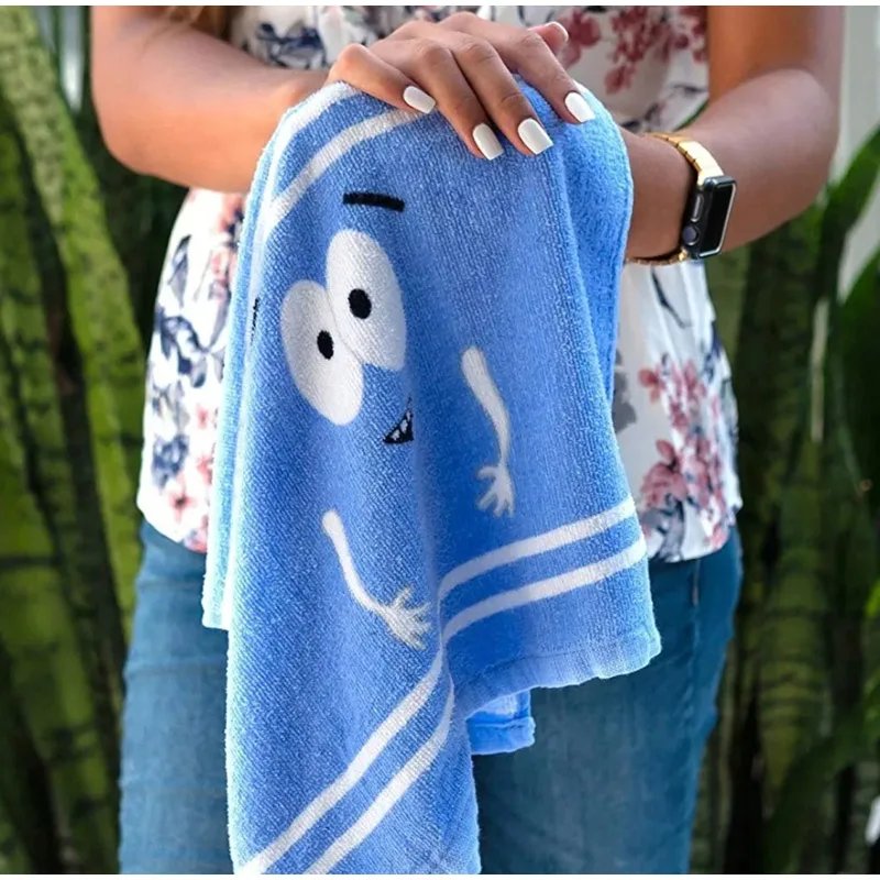 Cartoon Expression Soft Towel Cute Printing Quick-drying Double-sided Velvet Absorbent Towel Bath Wash Face Towel For Children