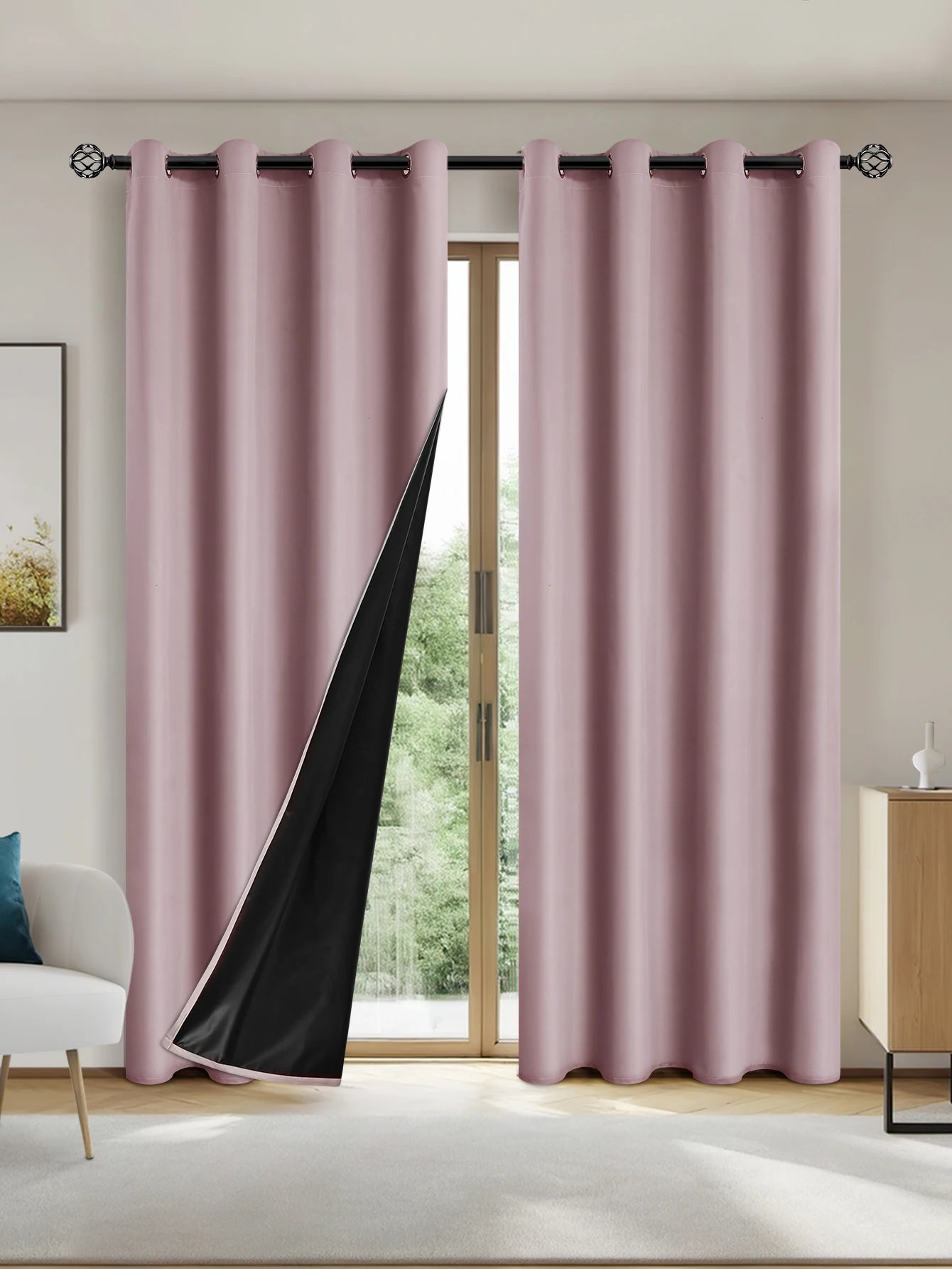 1panel Solid 100% Blackout Curtains with Grommets, Total Privacy Drapes for Bedroom, Living Room, Home Decor 1panel Solid 100% Blackout Curtains with Grommets, Total Privacy Drapes for Bedroom, Living Room, Home Decor