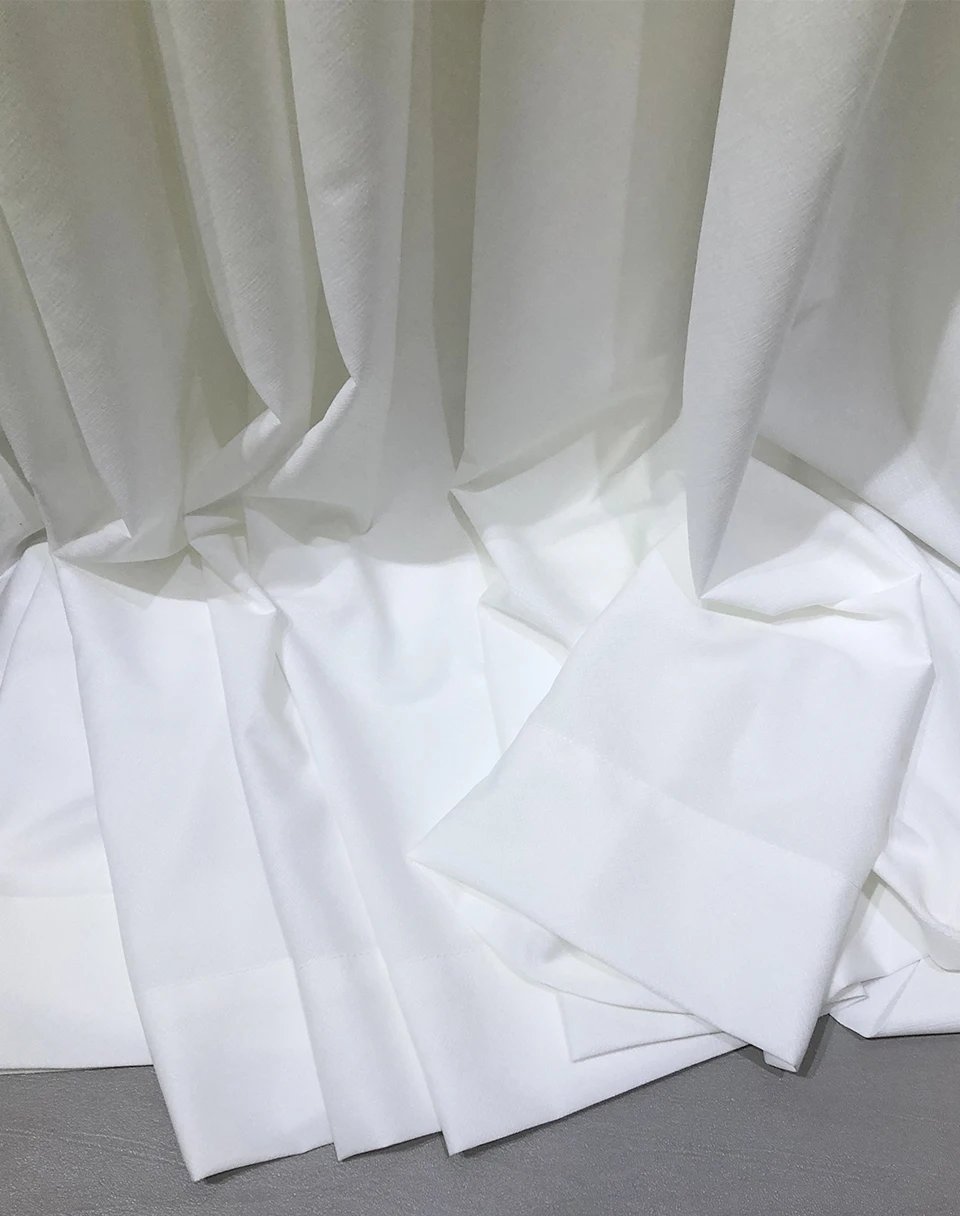 Asazal White Tulle High Quality Thick Yarn Luxury Chiffon Window Curtains For Bedroom Villa Opaque Drapes Living Room Decoration
