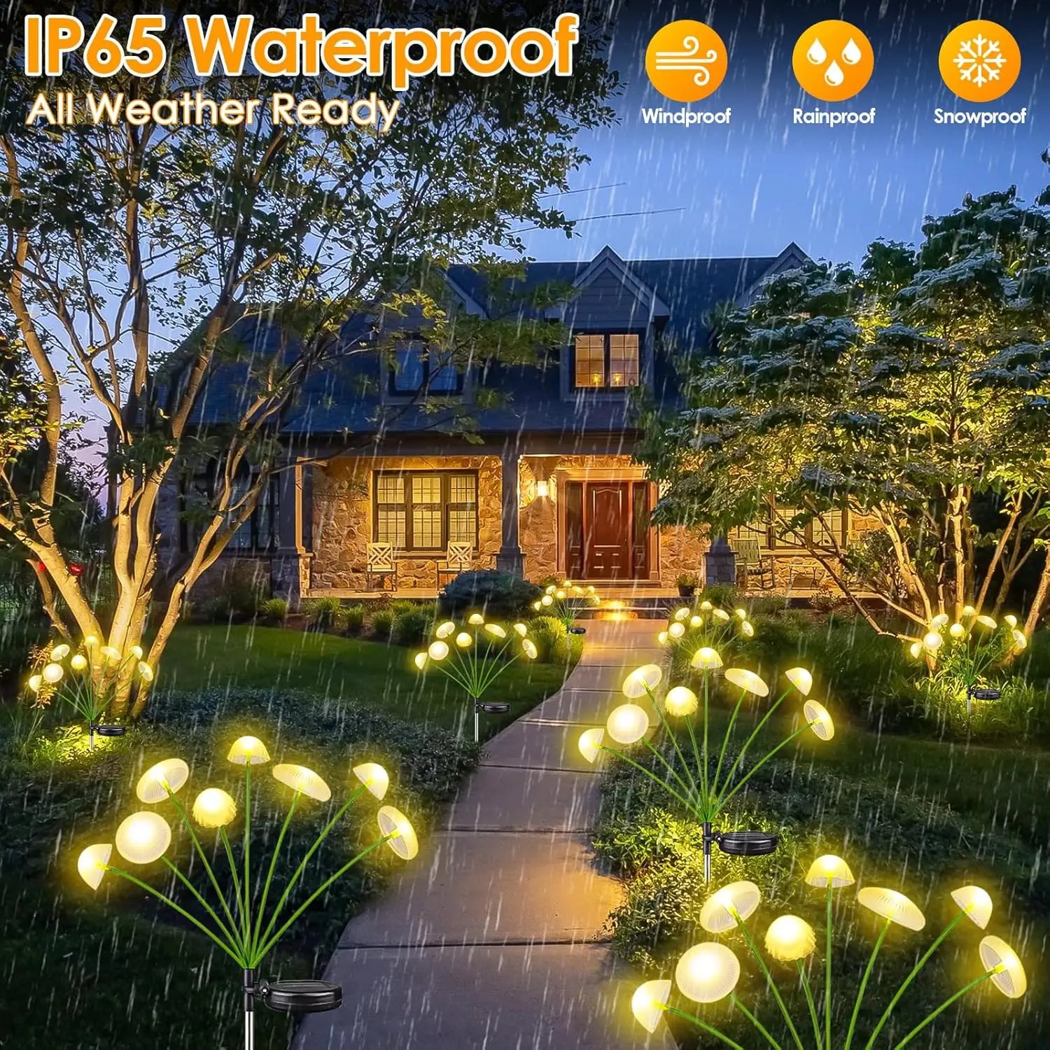 Solar Garden Lights Dual Mode LED Solar Mushroom Lights Waterproof Decor Yard Patio Pathway Jellyfish for Garden Ambiance Solar Garden Lights Dual Mode LED Solar Mushroom Lights Waterproof Decor Yard Patio Pathway Jellyfish for Garden Ambiance