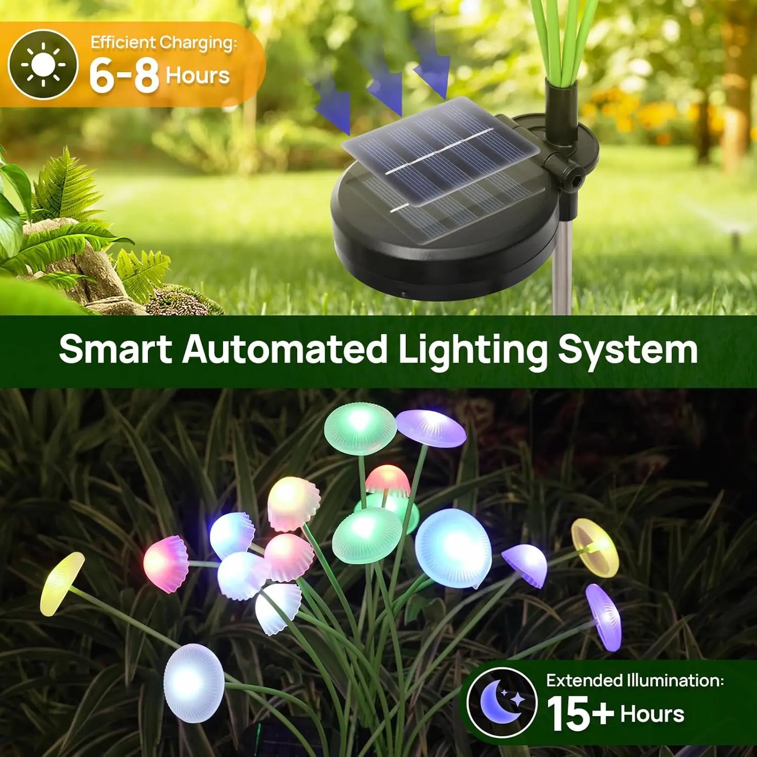 Solar Garden Lights Dual Mode LED Solar Mushroom Lights Waterproof Decor Yard Patio Pathway Jellyfish for Garden Ambiance Solar Garden Lights Dual Mode LED Solar Mushroom Lights Waterproof Decor Yard Patio Pathway Jellyfish for Garden Ambiance