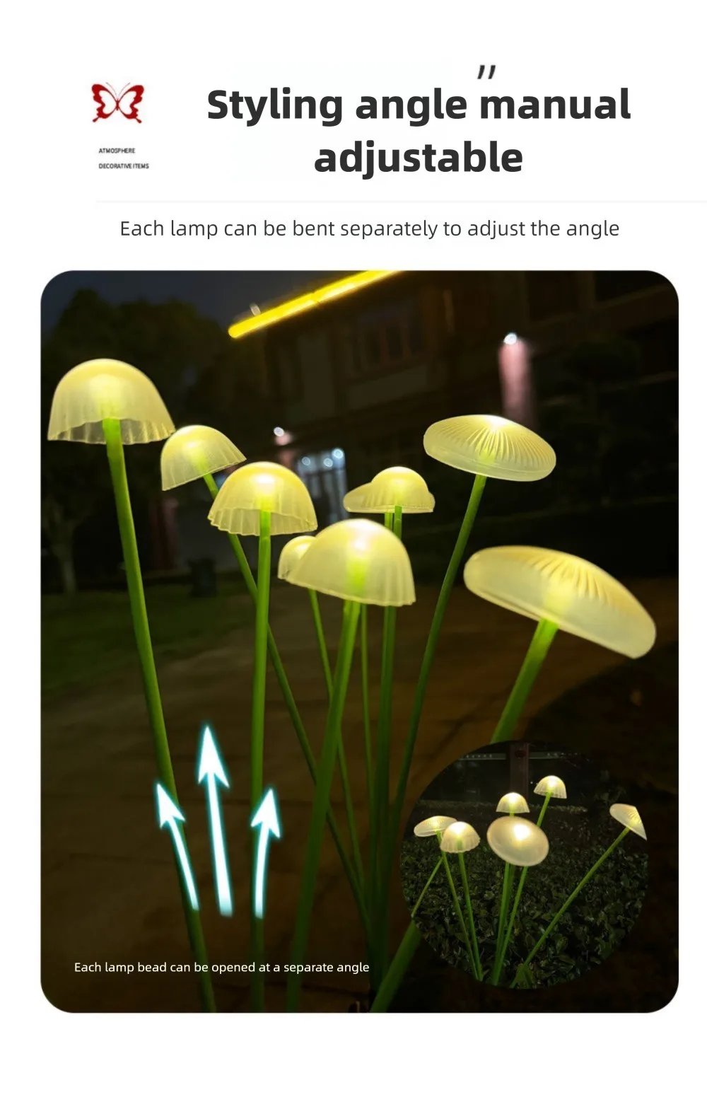 1/2/3/4PCS LED Solar Outdoor Jellyfish Swaying Lights Waterproof Garden RGB Mushroom Lawns Lamp for Patio Yard Garden Decoration 1/2/3/4PCS LED Solar Outdoor Jellyfish Swaying Lights Waterproof Garden RGB Mushroom Lawns Lamp for Patio Yard Garden Decoration