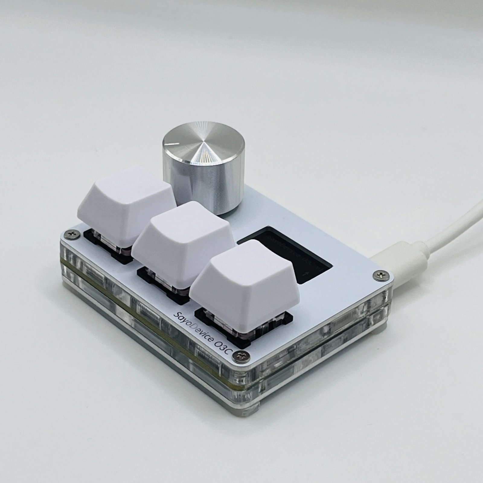 O3C SayoDevice OSU O3C Rapid Trigger Hall Switches Magnetic Pink Switches Keyboard With Knob Screen Copy Paste Shotcut