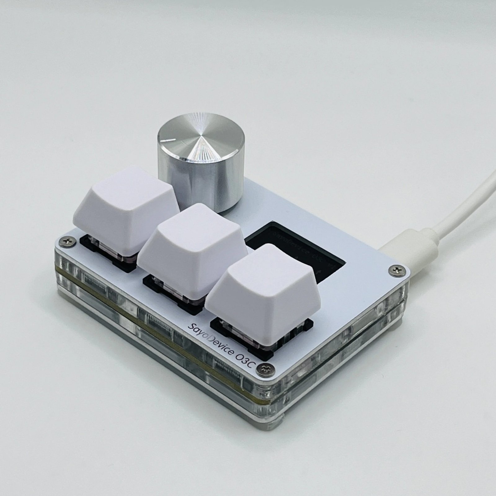 O3C SayoDevice OSU O3C Rapid Trigger Hall Switches Magnetic Pink Switches Keyboard With Knob Screen Copy Paste Shotcut