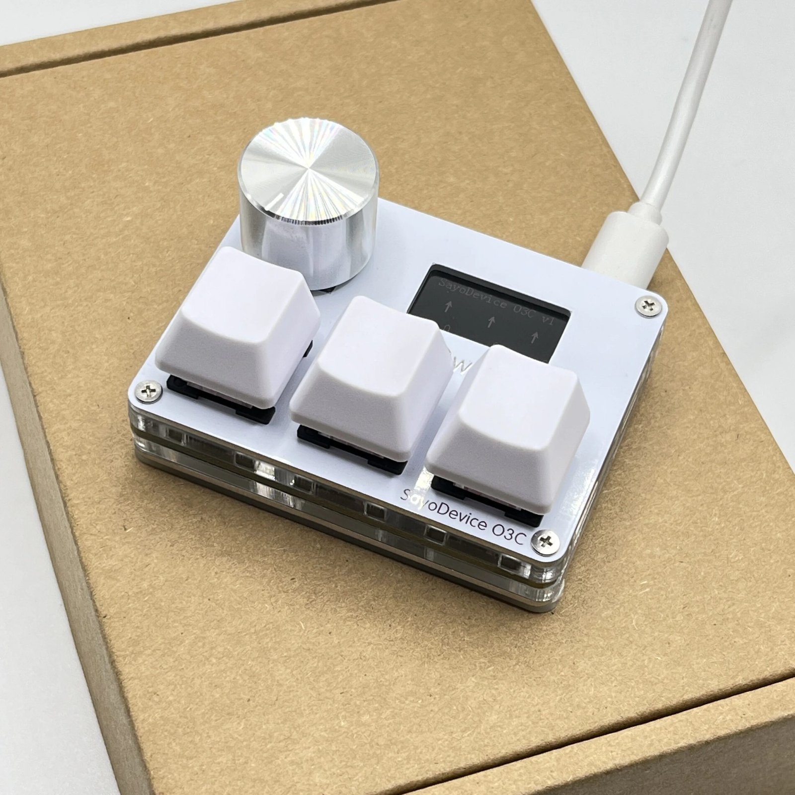 O3C SayoDevice OSU O3C Rapid Trigger Hall Switches Magnetic Pink Switches Keyboard With Knob Screen Copy Paste Shotcut