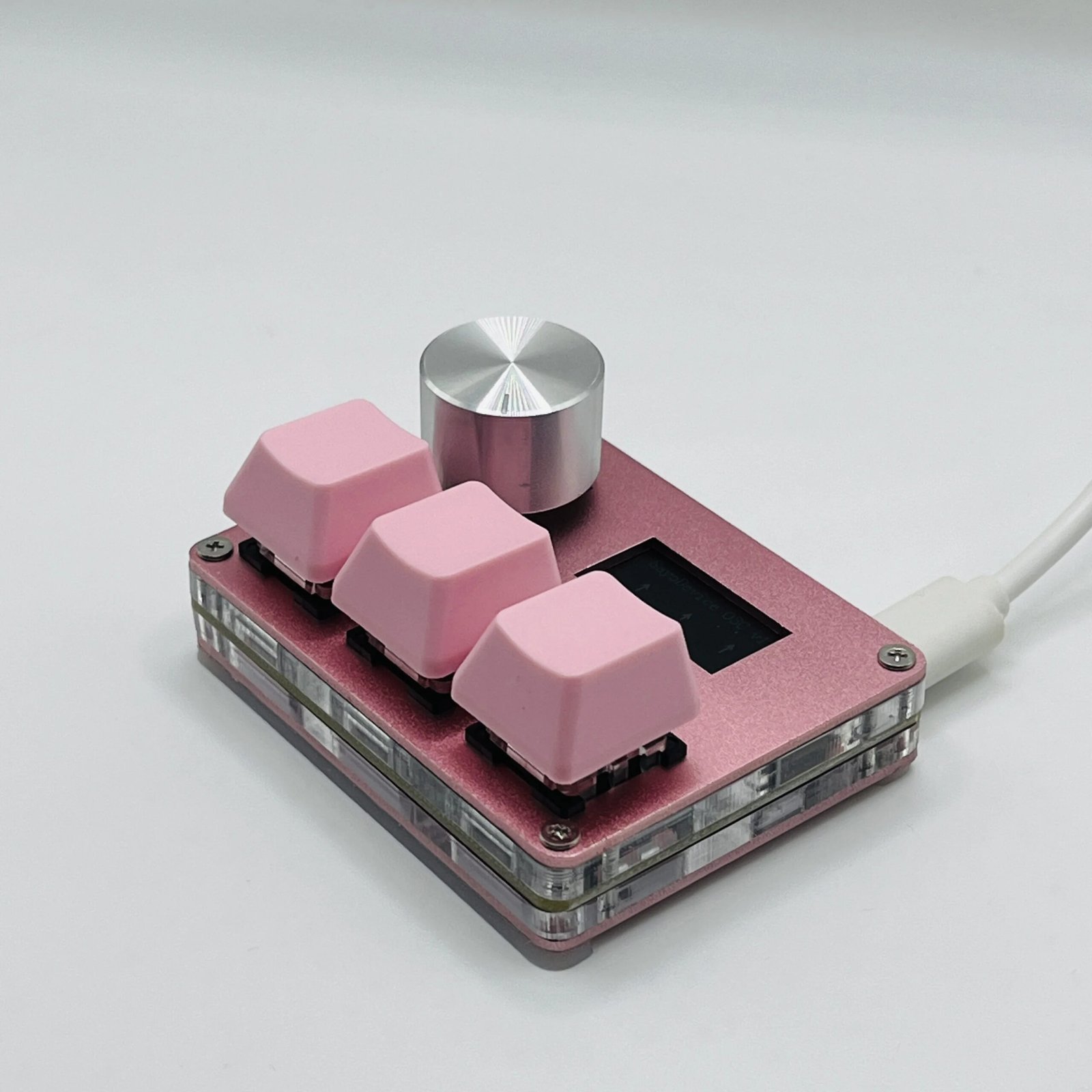 O3C SayoDevice OSU O3C Rapid Trigger Hall Switches Magnetic Pink Switches Keyboard With Knob Screen Copy Paste Shotcut