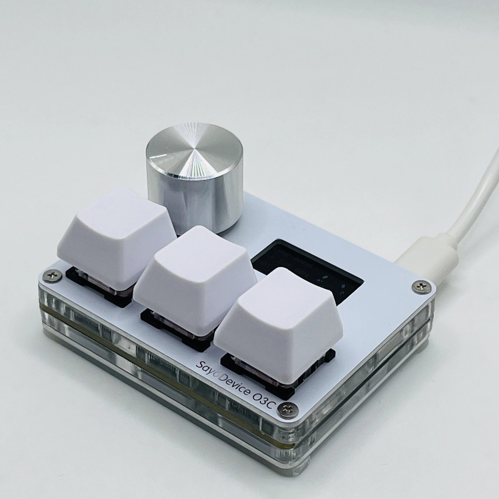 O3C SayoDevice OSU O3C Rapid Trigger Hall Switches Magnetic Pink Switches Keyboard With Knob Screen Copy Paste Shotcut