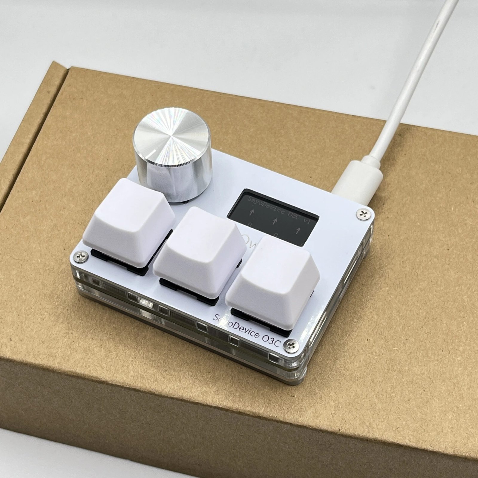 O3C SayoDevice OSU O3C Rapid Trigger Hall Switches Magnetic Pink Switches Keyboard With Knob Screen Copy Paste Shotcut