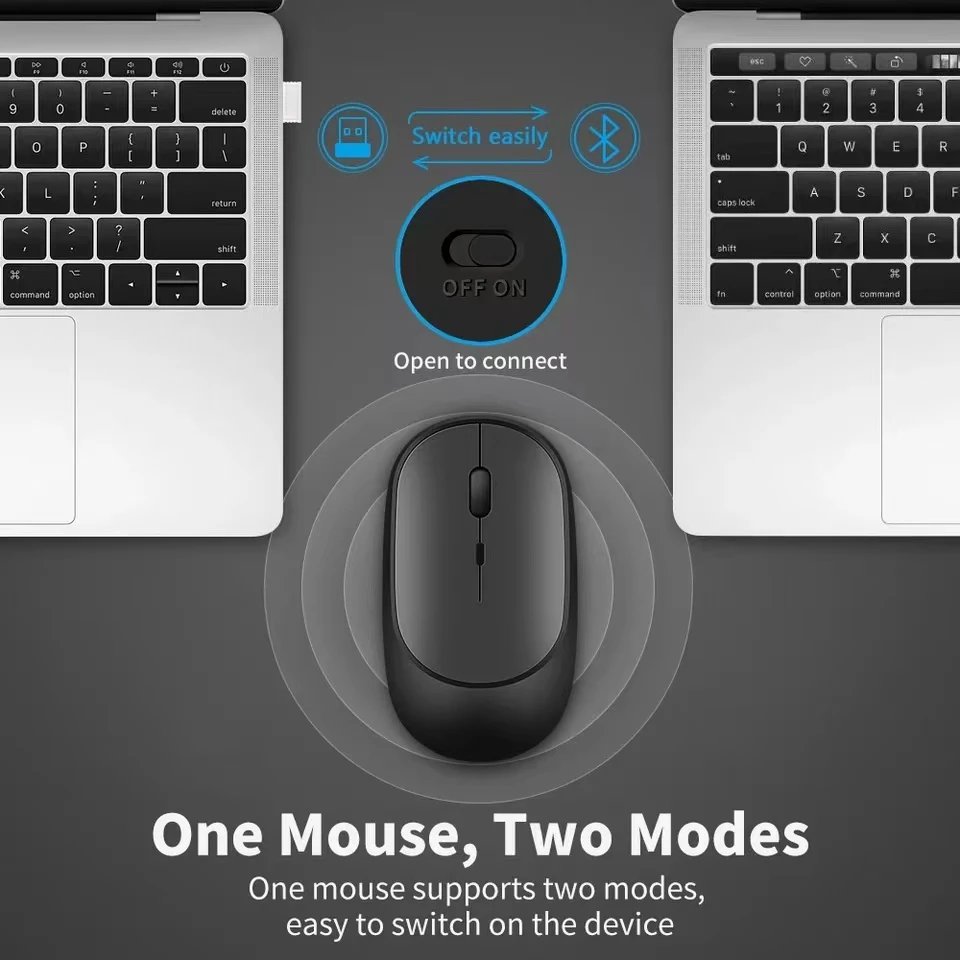 Wireless Mouse Rechargeable Mouse Gamer Dual Modes Bluetooth-compatible 2.4G USB Mice For Laptop Pad Tablet PC Macbook Mause