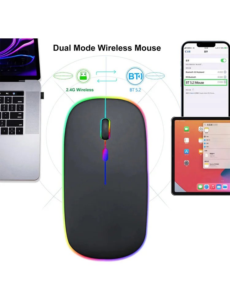 Silent Bluetooth Mouse Marcaron Computer Laptop Optical Mouse Wireless for iPad Samsung Xiaomi Lenovo Tablet Universal Mice