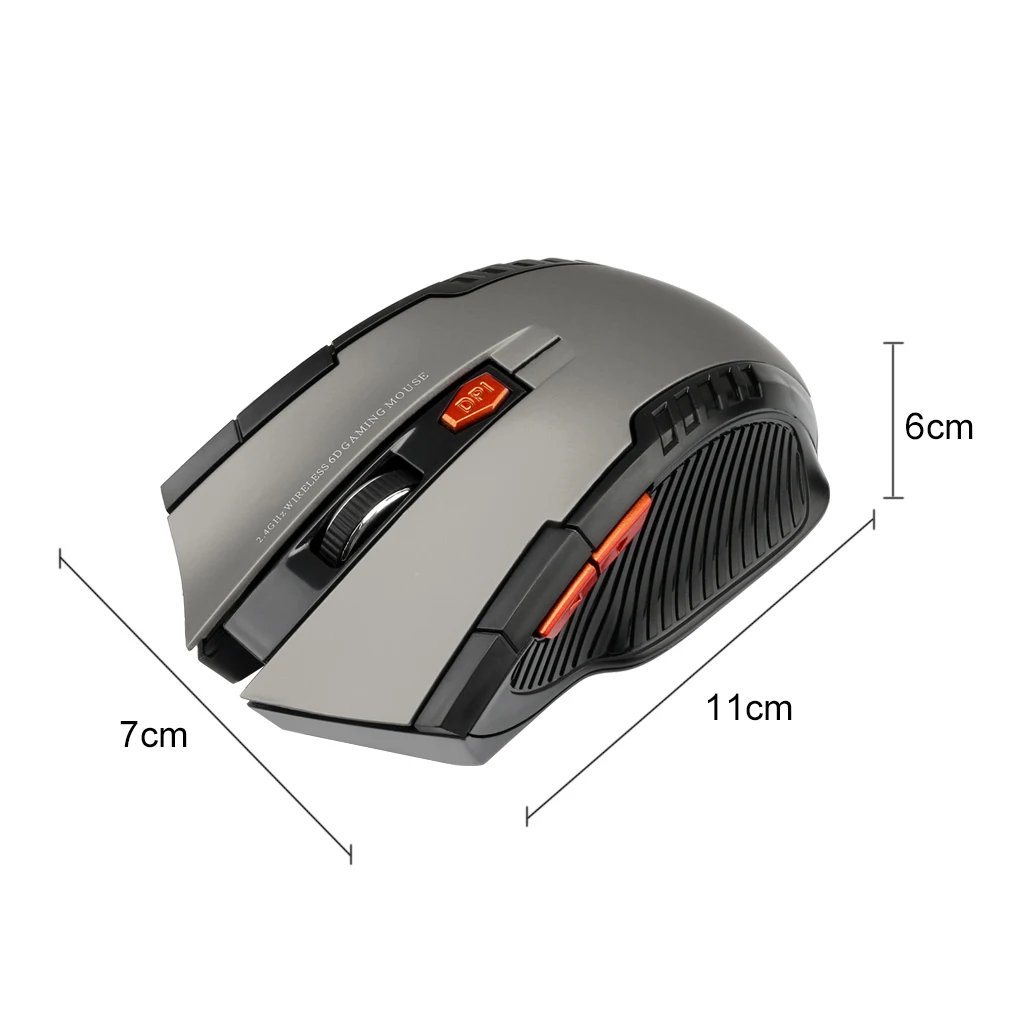 2.4G Wireless Mouse 1600DPI Optical Mouse Gamer for Computer 6 Buttons Wireless Mice with USB Receiver for PC Laptop Accessories