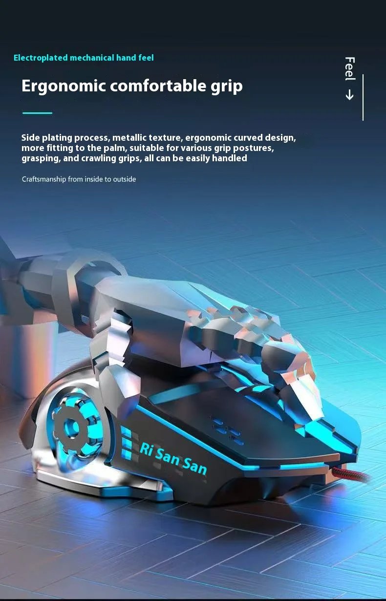 Rechargeable Wireless Mouse Gaming Computer Silent Bluetooth Mouse USB Mechanical E-Sports Backlight PC Gamer Mouse For Computer