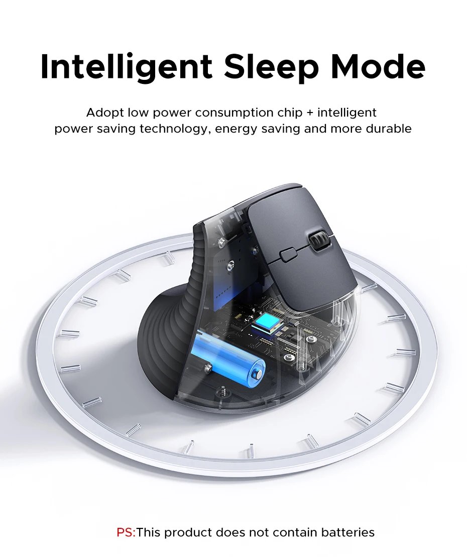 UGREEN Wireless Mouse Vertical 2.4G Ergonomic 4000DPI 6 Mute Buttons for MacBook Tablet Laptops Computer PC Mice Black Pink