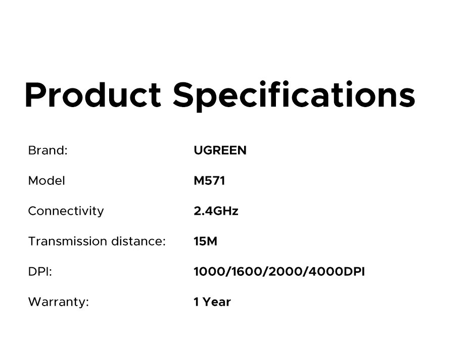 UGREEN Wireless Mouse Vertical 2.4G Ergonomic 4000DPI 6 Mute Buttons for MacBook Tablet Laptops Computer PC Mice Black Pink