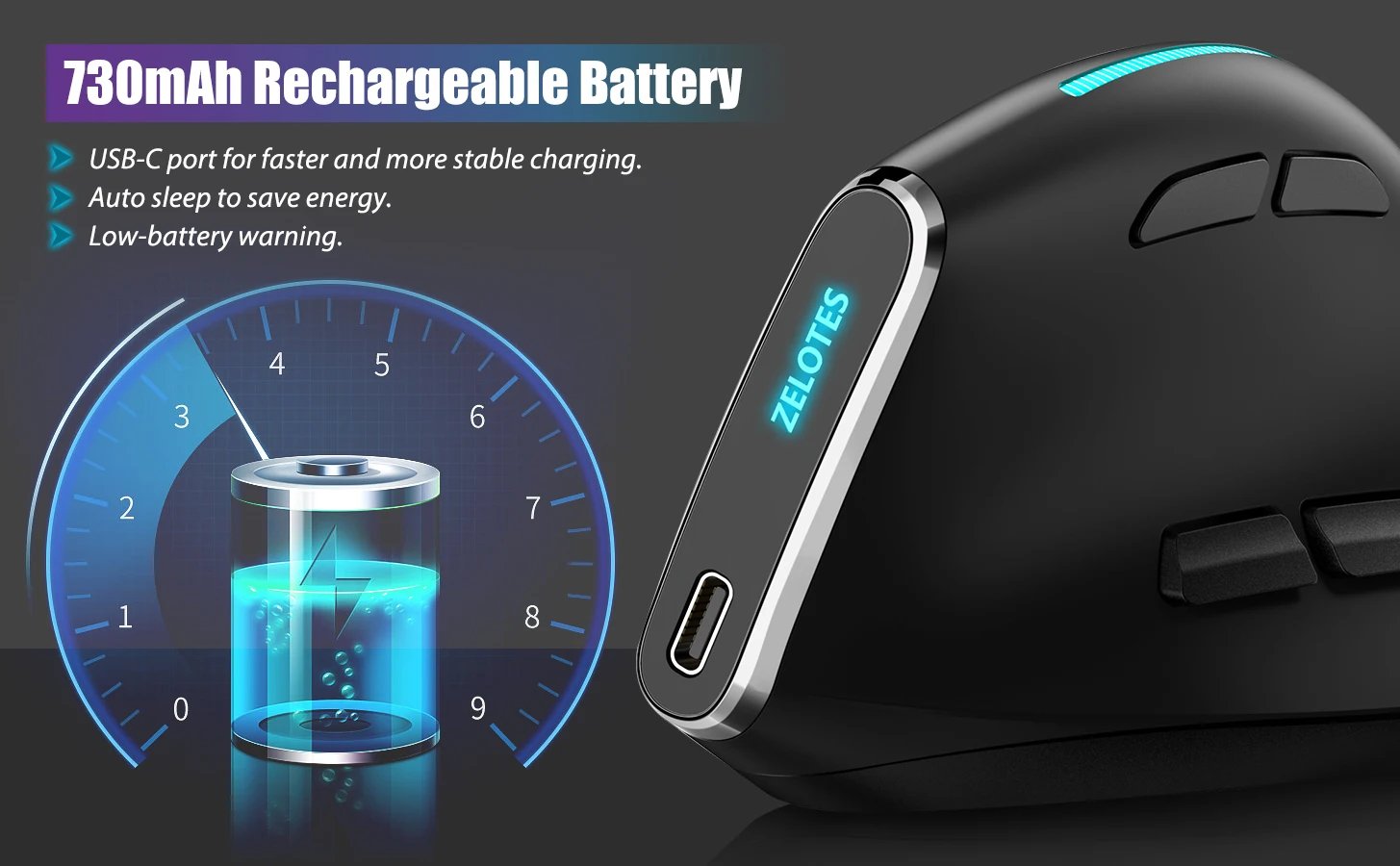 Lefon Bluetooth Vertical Mouse Wireless Ergonomic Mice with OLED Screen RGB USB Optical Rechargeable Mouse for PC Laptop Gaming