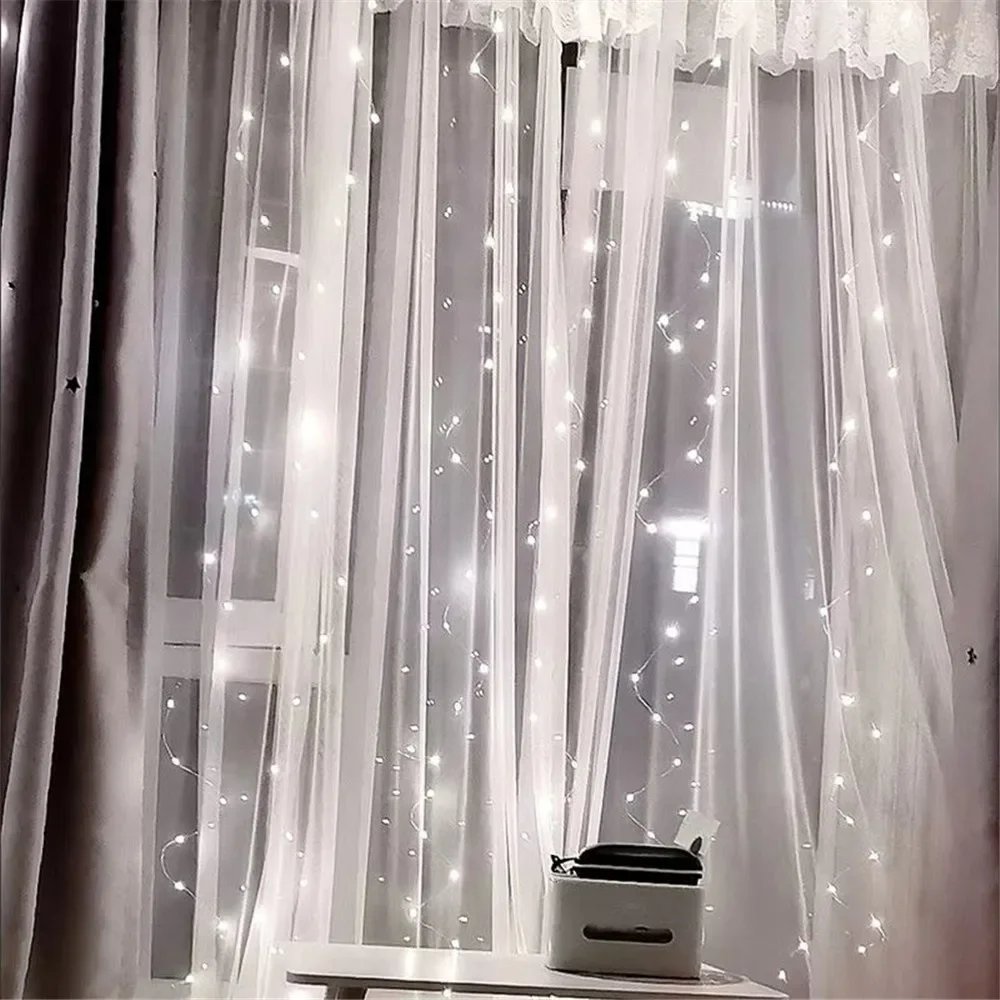 USB Curtain String Lights 8 Modes Fairy Light Christmas Halloween Garland Holiday Led Light Wedding Party Home Bedroom Decor