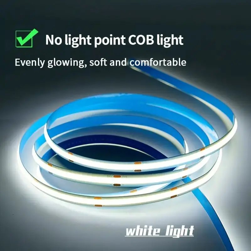 COB Lights LED Strip Touch Dimmer Flexible Diode Tape 5V USB Linear Indoor Lighting Lamp Room DIY TV Mirror Backlight Wall Decor