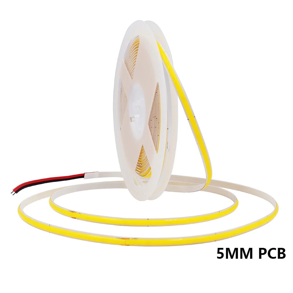 3mm 5mm 8mm PCB COB LED Strip Light 5V 12V 24V 320LEDs/m High Brightness Flexible Tape Warm Natural White Red Green Blue 0.5m 5m