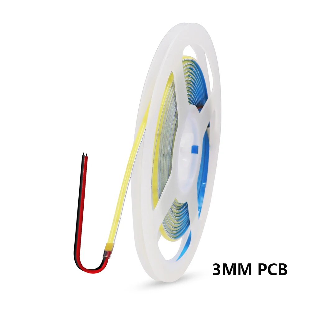 3mm 5mm 8mm PCB COB LED Strip Light 5V 12V 24V 320LEDs/m High Brightness Flexible Tape Warm Natural White Red Green Blue 0.5m 5m