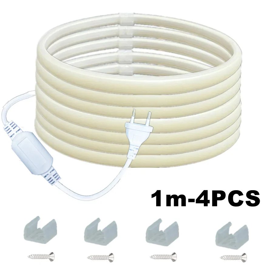 288LEDs/m COB LED Strip 220V Dimmable Power EU Plug 3000k 6000k RA90 Outdoor Garden FOB LED Tape Bedroom Kitchen Lighting