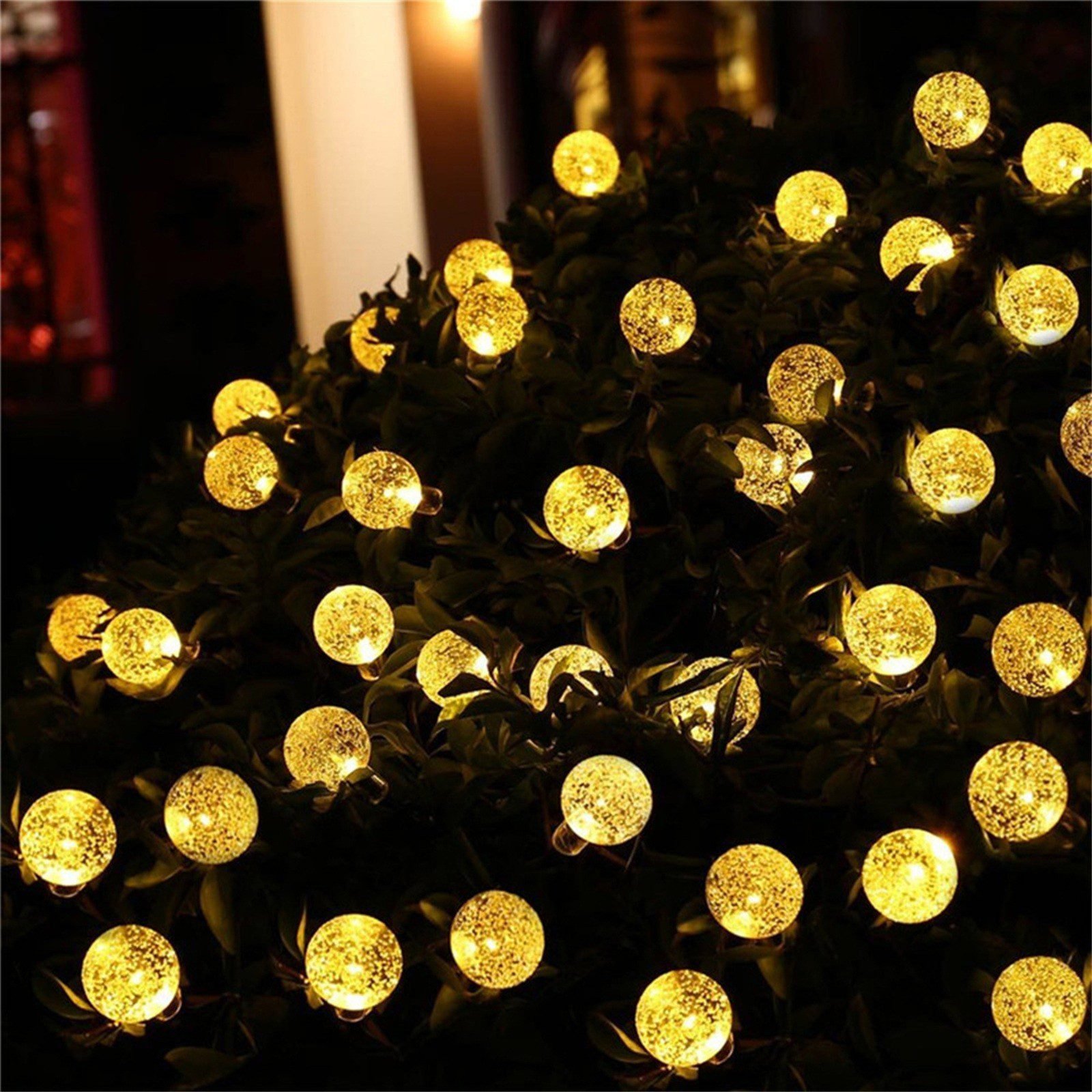 Solar Bubble Balls Lamp String Lights Outdoor Water Drops Outdoor Waterproof Orb Christmas Lights Patio Holiday Party