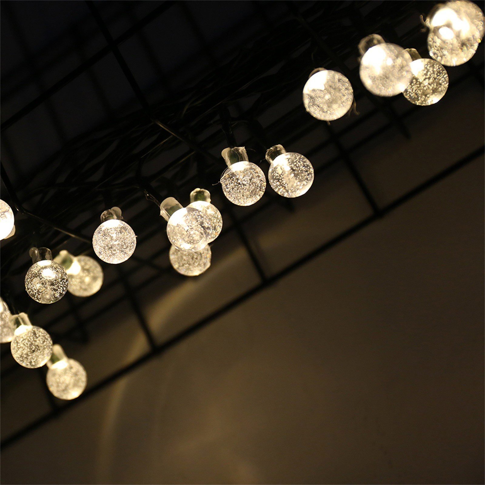 Solar Bubble Balls Lamp String Lights Outdoor Water Drops Outdoor Waterproof Orb Christmas Lights Patio Holiday Party