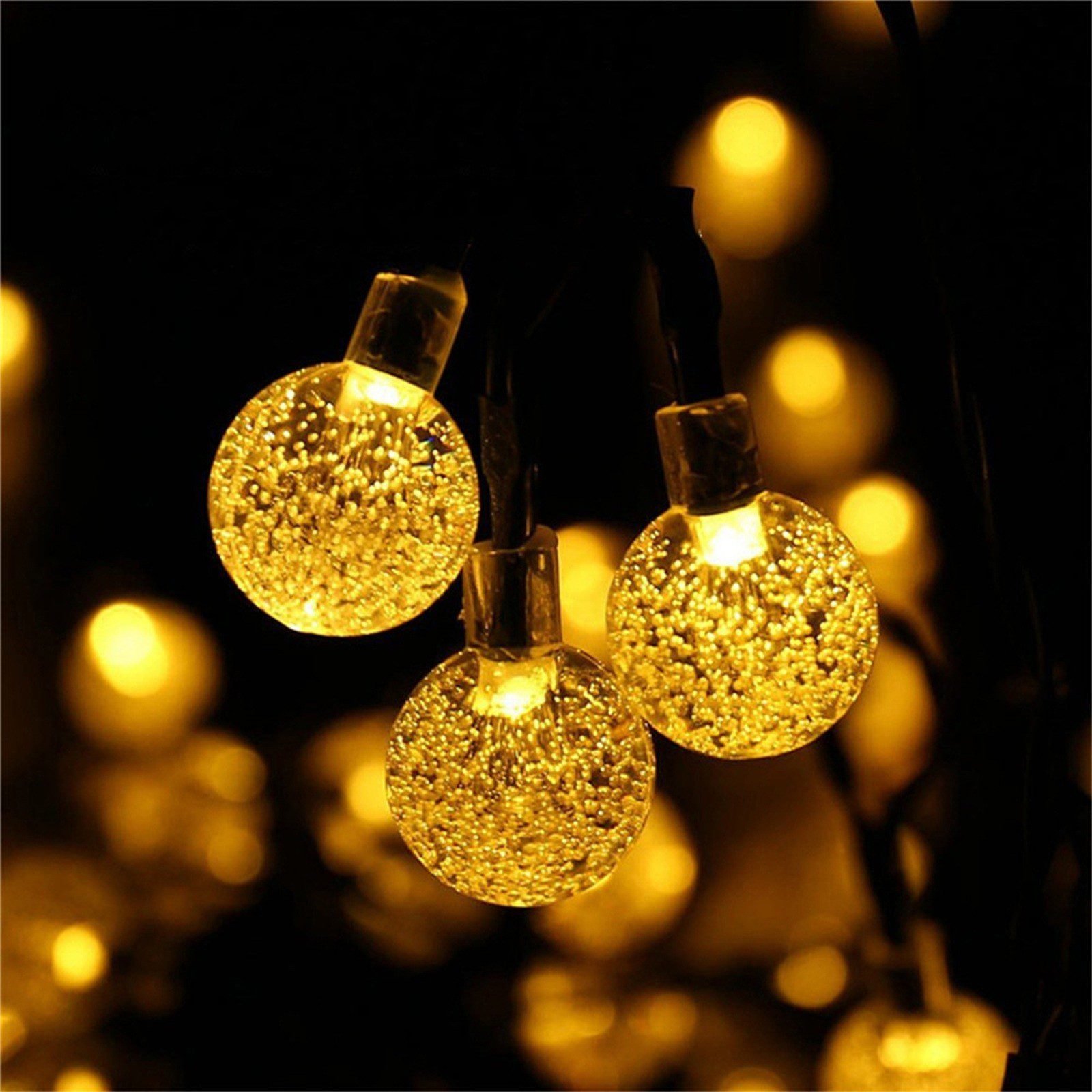 Solar Bubble Balls Lamp String Lights Outdoor Water Drops Outdoor Waterproof Orb Christmas Lights Patio Holiday Party